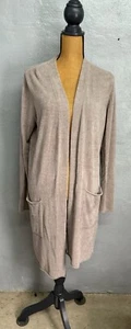 BAREFOOT DREAMS Cozy Chick Ultra Lite Long Cardi Beach Rock Size Large New! - Picture 1 of 11