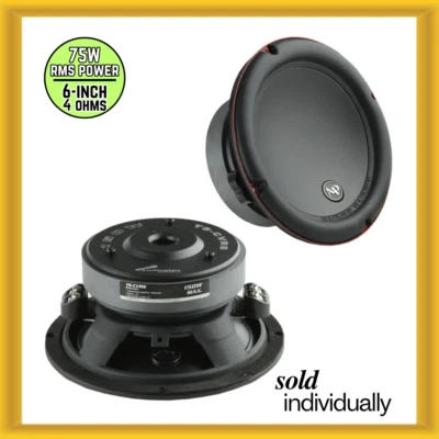 Audiopipe T-SCVR6 6" 75W RMS Potencia Doble 4 Ohm Bobinas de Voz Subwoofer de Audio para Automóvil Foto 1 de 4