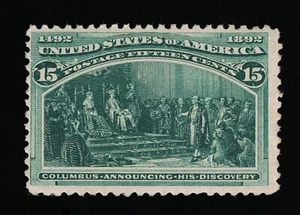 ERSCHWINGLICHE ORIGINAL SCOTT #238 FINE MINT OG NH 1893 15¢ COLUMBIAN EXPO #11577 - Bild 1 von 2