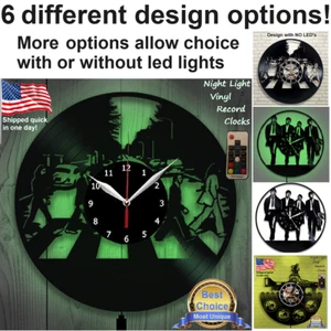 The Beatles Abbey Road Yellow Submarine Vinyl Schallplatte Wanduhr mit LED CD Kunst - Bild 1 von 12