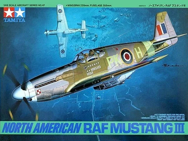 NORTH AMERICAN RAF MUSTANG 1/48 61047 kit di montaggio Tamiya - Immagine 1 di 1