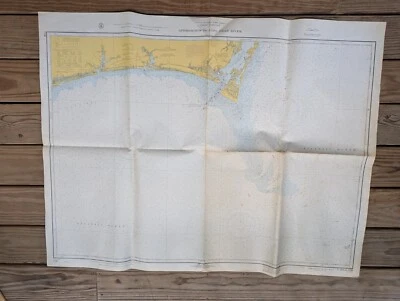 1969 USC&GS North Carolina Approaches to Cape Fear River Chart Map 1236 45"×35" - Image 1 of 4