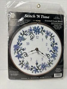 Needlemagic Stitch N Time Cross Stitch Clock Kit #925 "Shade Garden" NEW VTG - Picture 1 of 10