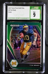 2021 Green Prizm DP 6 TOM BRADY CSG 9 Michigan NFL Buccaneers Patriots Football - Picture 1 of 2