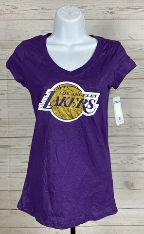 Los Angeles Lakers Shirt Women's Medium Purple Glittery NBA T Shirt New ST148 Cover