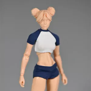 1Set Action Figure Toys 1:12 Scale Sportswear Tops Shorts Clothes for 6" Female - Picture 1 of 3