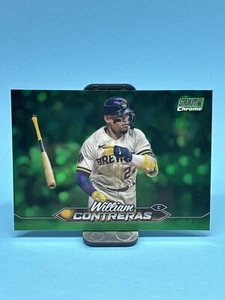 William Contreras #170 Green Refractor parallel SP 2024 Stadium Club Chrome - Picture 1 of 2