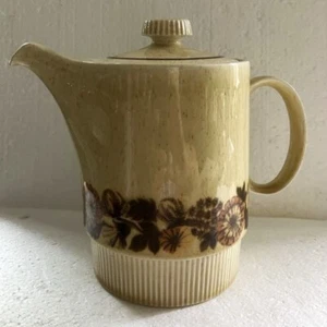 Cafetera de té Poole Thistlewood c1975 diseño floral base de piedra ancha cardo - Imagen 1 de 15