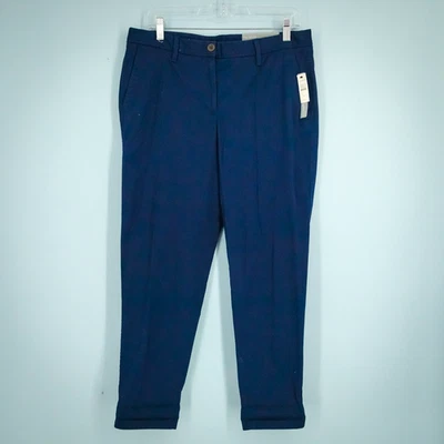 Pantalones chinos Talbots talla 8 azul novia azul botón cremallera elástico tobillo algodón Foto 1 de 4