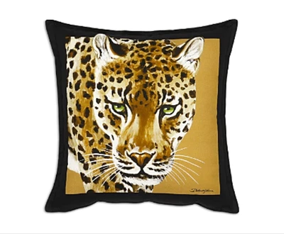Dolce & Gabbana Casa Leopard Canvas Cushion, 18x18 - Image 1 of 4