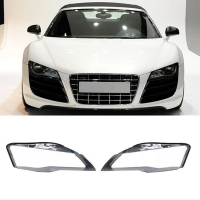 For Audi R8 2008-2015 Pair Headlight Lens Cover Lampshade Shell Sealant Glue - Image 1 of 4