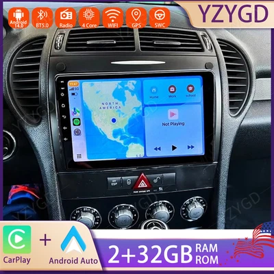 Radio estéreo GPS para automóvil 9" para Mercedes Benz Clase SLK 2004-2010 Android 14 Carplay Foto 1 de 4