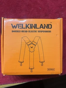 Welkinland  Double-bead Elastic Suspenders Y-back Heavy Duty Belt Loops - Picture 1 of 3
