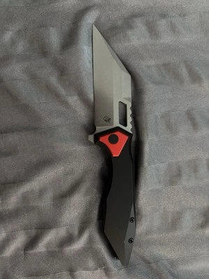 Arcane Design Crawler Stonewashed M390 & Titanium Handle W/ Red Accents. - Image 1 of 3