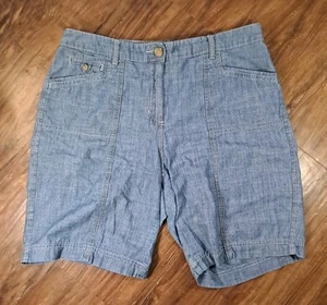 Karen Scott Women's Mid Rise Chambray Shorts SZ 10 - Picture 1 of 11