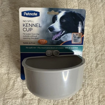 Petmate No Spill Kennel Cup Grey, Large - Image 1 of 4