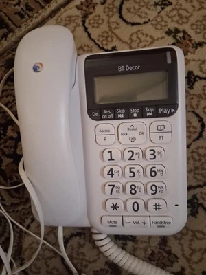 BT Decor 2500 Corded Telephone With Answering Machine White - Image 1 of 3