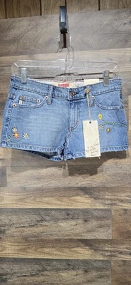 Pantalones Cortos Jean BONGO Y2K Bordados Florales Nuevos con Etiqueta Foto 1 de 4