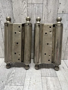 Antique Original Double Action Spring Swing Door Hinges Made In USA VERY HEAVY - Picture 1 of 6