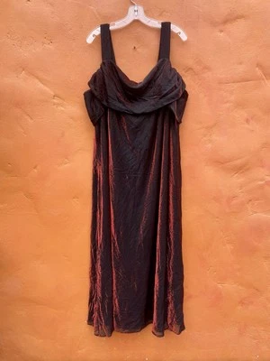Vintage 1990s Y2K DRESS Red Metallic Formal Prom Gown Party Plus size 3X 3XL 24 - Image 1 of 4