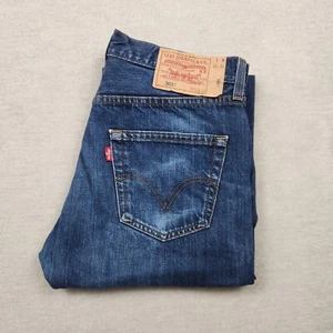 Pantalón vaquero hombre Levi's 501 W32 L28 denim azul algodón recto corto - Imagen 1 de 13