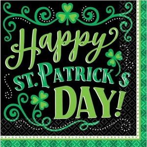 Happy St. Patrick's Day Party Bulk Beverage Napkins 125 pc - Picture 1 of 1
