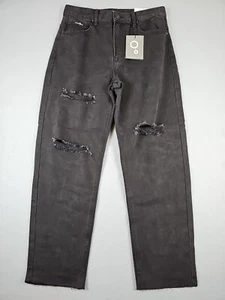 INSANE GENE Women's Size 9/28 The WANDERER Straight Black Destressed Jeans NWT - Picture 1 of 19