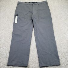 Haggar Expandomatic Stretch Waist Casual Pants Size 42 X 30 Gray Classic Fit