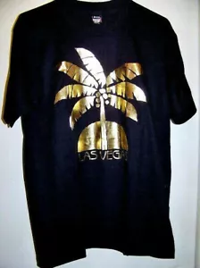 Camiseta Las Vegas Oro Brillante con Letras y Palmera en Negro Grande - Imagen 1 de 4