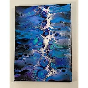 "Mystic Currents" Abstract Original Acrylic Painting 9" X 12" on Canvas - Picture 1 of 4