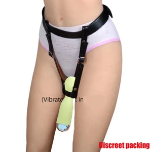 PU Leather Chastity Panties Harness Strap on Vibartor Wand Holder BDSM Bondage - Picture 1 of 34