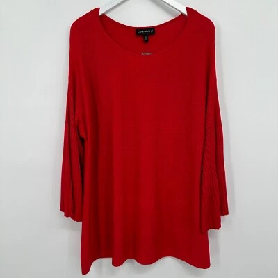 Suéter Pullover Túnica Lane Bryant Talla Grande 18 20 Elástico Tomate Niña Slouchy Foto 1 de 4