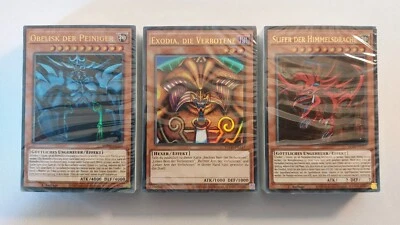 Exodia + Obelisk + Slifer Götterdecks OVP Yugioh 41+40+40 Karten Yugi Kaiba DE - Bild 1 von 4