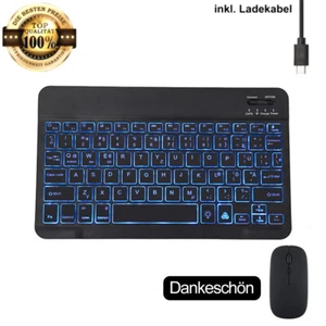 Teclado Bluetooth Teclado inalámbrico incl. ratón para PC móvil Tablet QWERTY/Z - Imagen 1 de 29