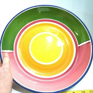 Block Color Retired Pier 1 Imports 13" Large shallow Serving Ceramic Dish - Picture 1 of 4
