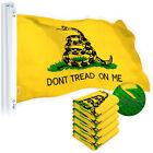Gadsden Don't Tread on Me Flag 4x6 FT 5-Pack Embroidered Spun Polyester by G128