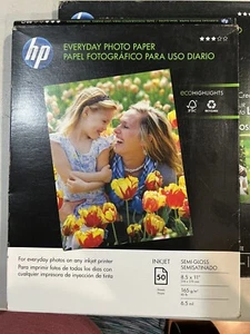 75 sheets of hp semi gloss everyday photo paper 8.5" x 11" - Zdjęcie 1 z 2