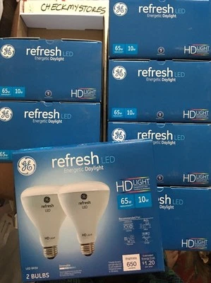 7x 2PK GE 10 Watt Br30 Refresh Hd Led Light Bulbs   Energtic Daylight 650 Lumens - Image 1 of 4