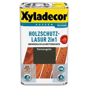 Xyladecor Lasure de Protection du Bois Vert Sapin 2,5 L Imprégnation Extérieure Protection du Bois - Photo 1/1
