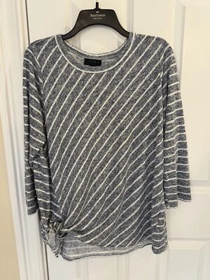 Cameo Appearance Blue Striped Shirt Size 0X - Image 1 of 4