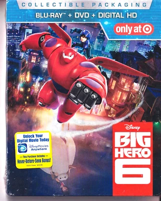 NEW Big Hero 6 Blu-ray DVD Digital Steelbook - SEALED - FREE SHIPPING (I2-55) - Image 1 of 2