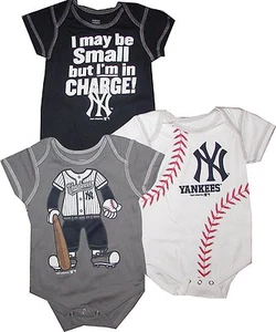 New York Yankees Juego de 3 piezas Creeper Bebé Body Carga - Imagen 1 de 1