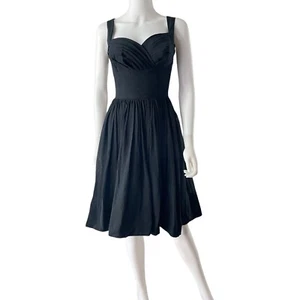 Vestido Negro Pequeño De Colección Años 50 Jay Herbert Talla S/M, Rockabilly, Falda Completa - Imagen 1 de 11
