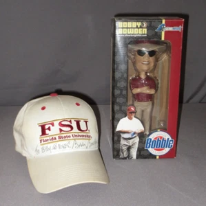 FSU Florida State Seminoles Bobby Bowden Wackelkopf Figur neu im Karton & handsignierte Mütze - Bild 1 von 20