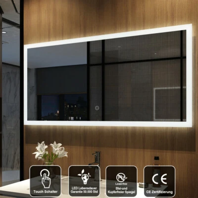 LED Badspiegel 120x60cm Wandspiegel Mit Touch Badezimmerspiegel Mit Beleuchtung - Bild 1 von 4