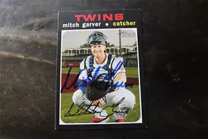TARJETA AUTOGRAFIADA MITCH GARVER MINNESOTA TWINS/TEXAS RANGERS - Imagen 1 de 1