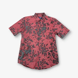 George Hawaiian Shirt Burgundy Small - Picture 1 of 3