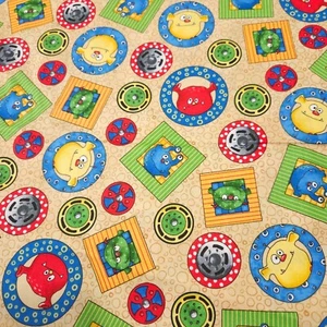 14" Monster Truck Mania Desiree's Designs Quilting Treasures Tan - Picture 1 of 3