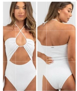 Traje de baño Billabong Summer High Drew de una pieza XSmall blanco PVP $139 natación verano - Imagen 1 de 7