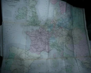 CARTE GÉNÉRALE DES CHEMINS DE FER EUROPÉENS 1863 Migeon - Picture 1 of 1